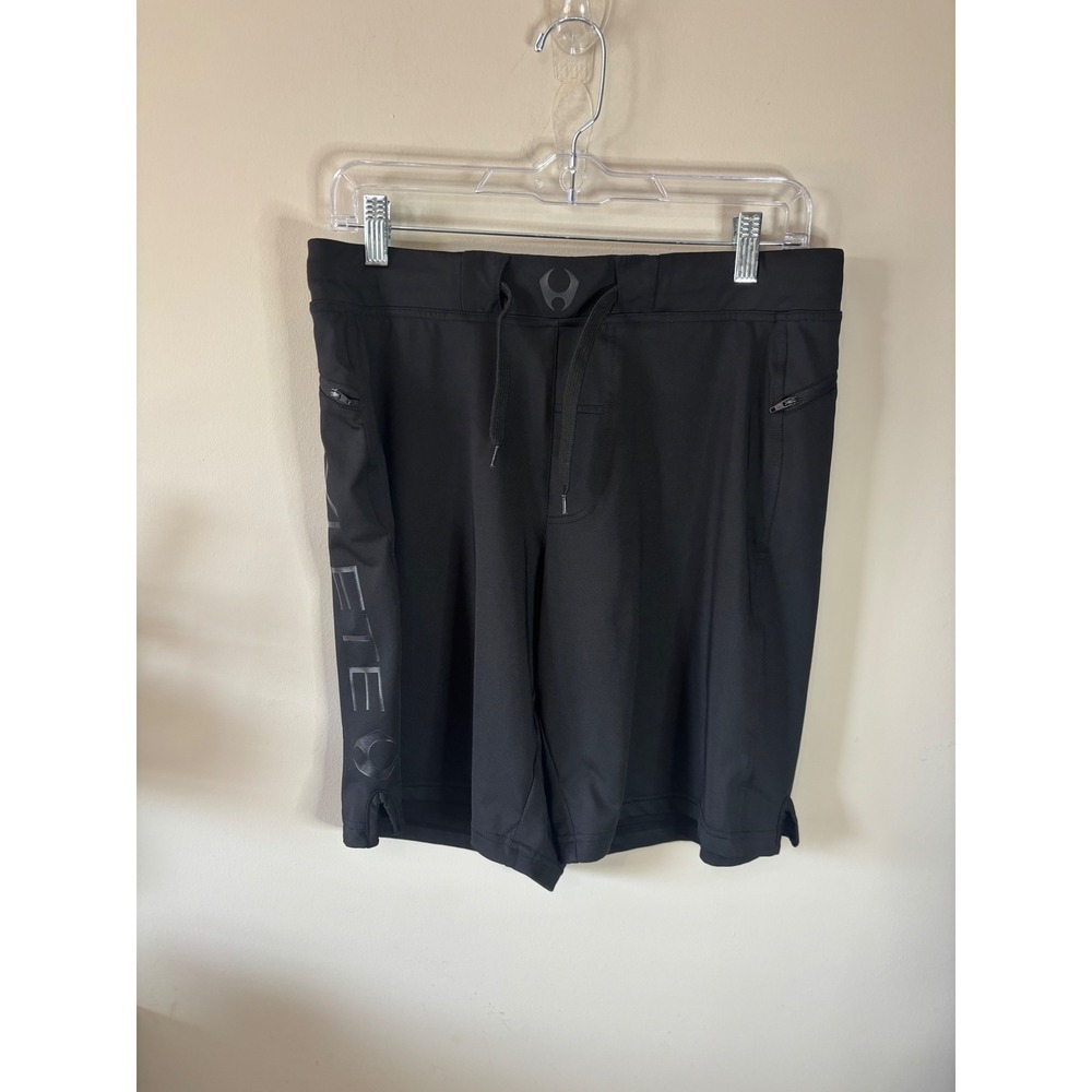 Hylete Mens Black Above Knee Training Shorts Medium Athletic Gym Workout Pockets